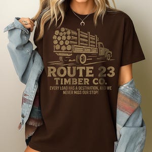 Final Destination 2 Log Truck - Route 23 Timber Co - horror movie gift goth gifts movie fan - final destination tshirt