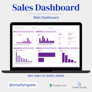 Simple Sales Dashboard Looker Studio Template Sales Report Tracker