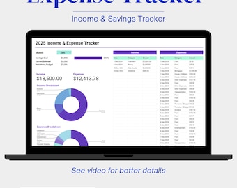 Feuille Google de suivi des dépenses et des économies, finances personnelles (téléchargement numérique)