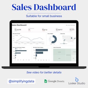 Sales Dashboard Small Business Dashboard Looker Studio Dashboard Sales Report