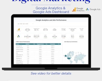 Tableau de bord Google Ads | Google Analytics, rapport Looker Studio