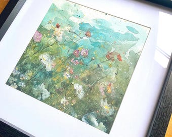 Acuarelas originales de flores silvestres – arte floral para pared – decoración relajante para la pared – idea de regalo para mujeres