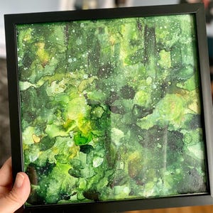 Greenery, dipinto a mano originale, decorazione da parete, acquerello, non una stampa, 20x20 cm, arte botanica, arte, arte murale, arte vegetale