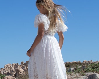 Anya in Ivory ~ Party or Flower Girl Dress