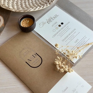 Invitaciones de boda en papel Kraft de lujo y económico