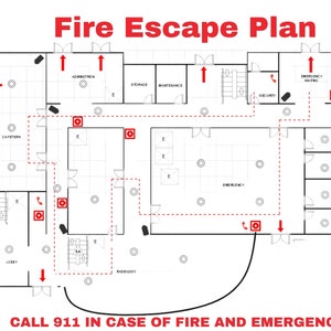 AirBnB Emergency Fire Escape Plan,Evacuation Safety Plan ,Airbnb Signs |Customizable Emergency Escape Plan