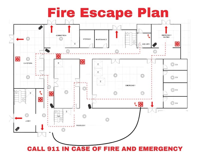 Airbnb Emergency Fire Escape Plan,evacuation Safety Plan ,airbnb Signs
