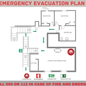 Evacuation Diagram Emergency Fire Escape Plan,emergency escape plan, earthquake, fire, flood, natural disaster