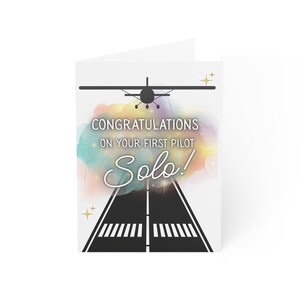 Biglietti di auguri di congratulazioni per il volo in solitaria di un pilota - Perfetti per celebrazioni, traguardi, amanti degli aerei, confezione da 1 a 50, regali unici