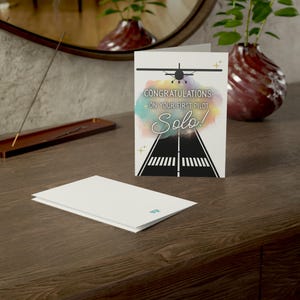Pilot Solo Flight Glückwunschkarten - Perfekt für Feierlichkeiten, Meilensteine, Flugzeugliebhaber, 1 bis 50 Packung, einzigartige Geschenke