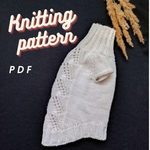 Cat sweater knitting pattern PDF Knitting tutorial sweater for pets Small dog sweater pattern
