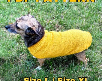 Easy Knit Dog Sweater Pattern – Size L/XL (PDF Pattern)