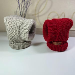 Knit Dog hat for chihuahua with closed ears / Hat for yorkie  / Puppy hat /  Dog beanie / Hat for small dogs / Funny hats, Made to order