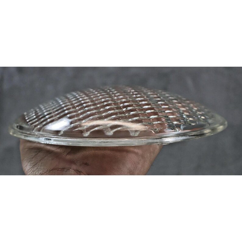 Vintage Industrial Prismatic Glass Lens / Fresnel Light Cover 7" Replacement image 11