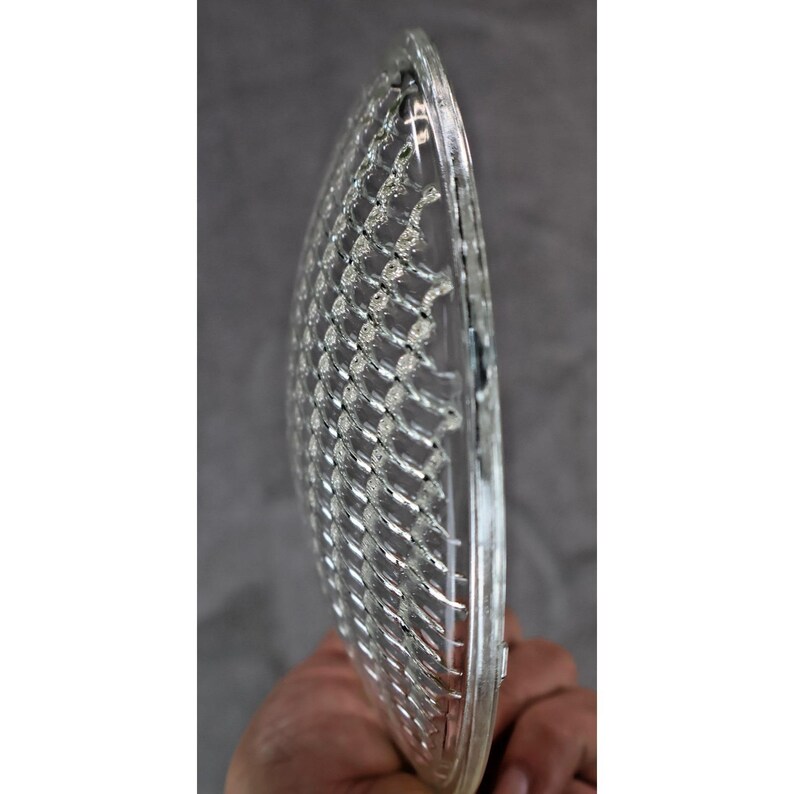 Vintage Industrial Prismatic Glass Lens / Fresnel Light Cover 7" Replacement image 4