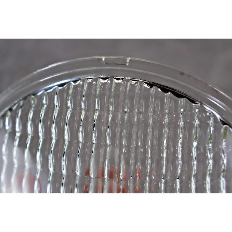 Vintage Industrial Prismatic Glass Lens / Fresnel Light Cover 7" Replacement image 5