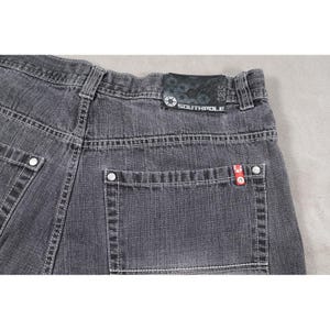Southpole Red Tab Mens Jeans Black Wash Denim Loose Fit Leg Size 38 Y2K Grunge image 12