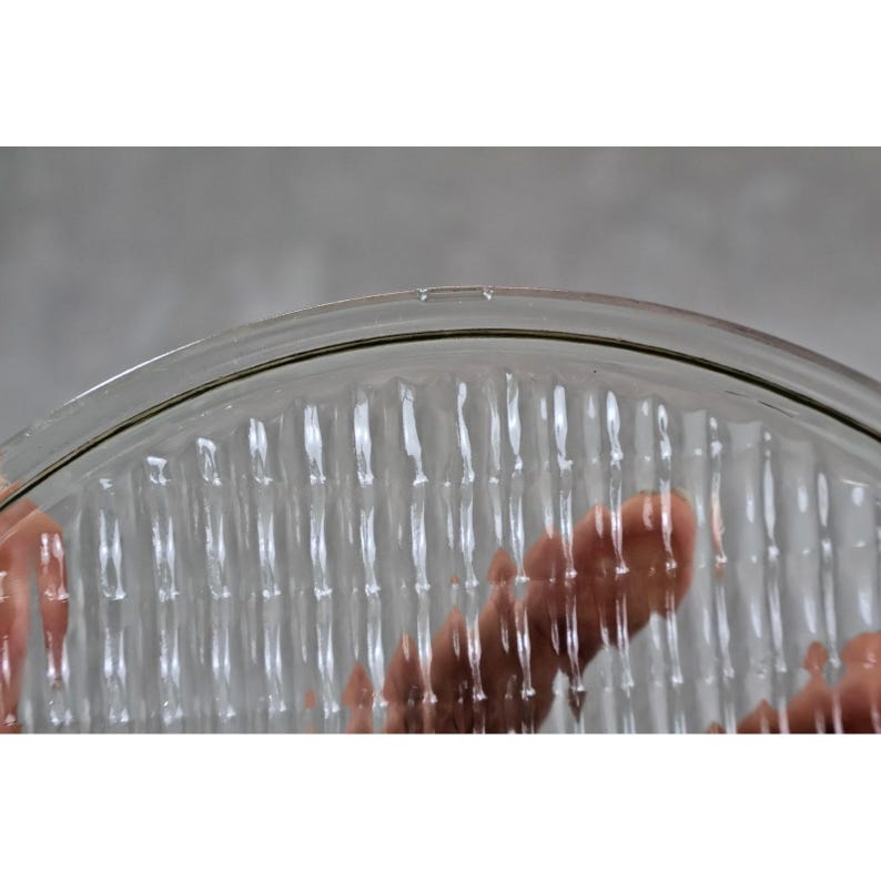 Vintage Industrial Prismatic Glass Lens / Fresnel Light Cover 7" Replacement image 8