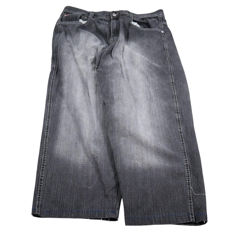 Southpole Red Tab Mens Jeans Black Wash Denim Loose Fit Leg Size 38 Y2K Grunge image 1