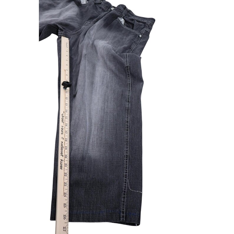 Southpole Red Tab Mens Jeans Black Wash Denim Loose Fit Leg Size 38 Y2K Grunge image 3
