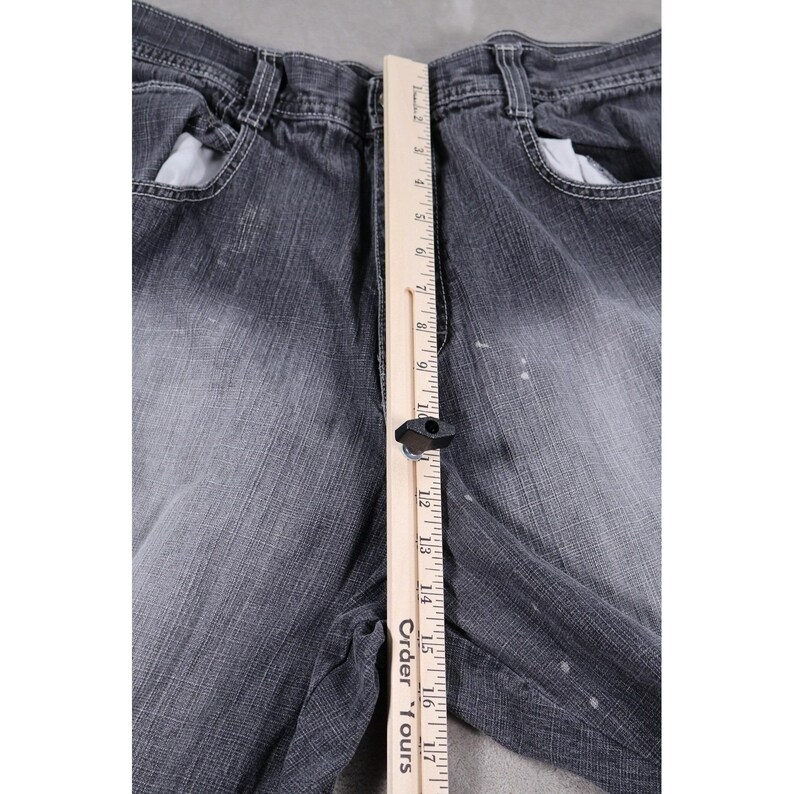 Southpole Red Tab Mens Jeans Black Wash Denim Loose Fit Leg Size 38 Y2K Grunge image 8