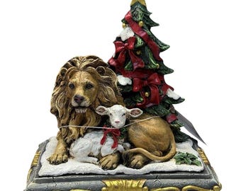Joseph Studio 6.25 Lion & Lamb With Tree Figure Iteam-31232 NIB