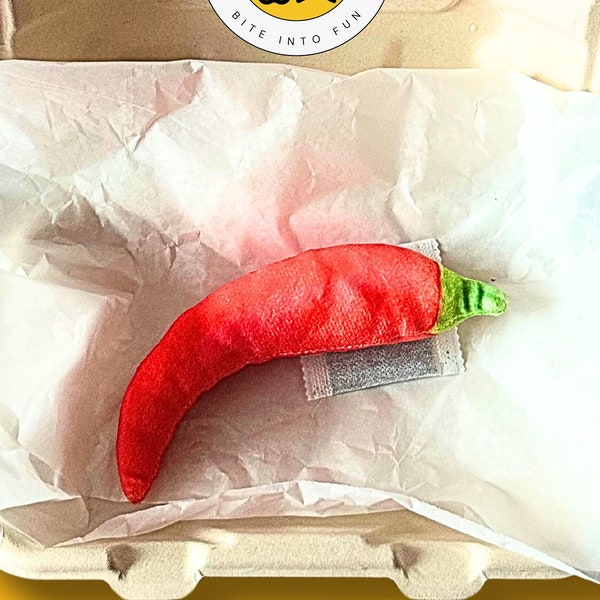 Chilli Pepper Felt Cat Toy with Catnip Seasoning