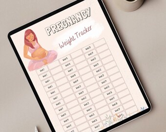 Pregnancy Weight Tracker Digital, Digital Weight Tracker, Pregnancy Planner, Printable Pregnancy Planner