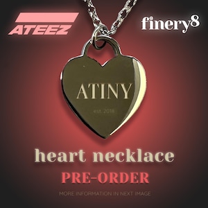 PREORDER - ATINY Ateez heart tag Necklace | Ateez jewellery Seonghwa Hongjoong Yunho Yeosang San Mingi Wooyoung Jongho Aniteez Kpop merch