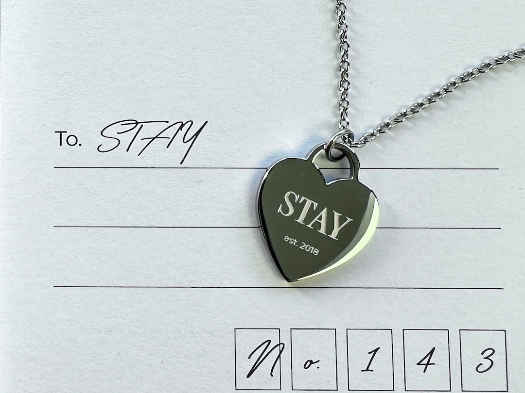 STAY Heart Tag Necklace | Skz Jewellery Stray Kids Merch