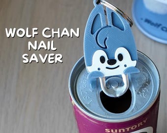 Stray Kids Wolf Chan Nail Saver Keychain | SKZOO Inspired Can Tab Opener Keychain strap help for long nails, sore hands, cute kpop gift