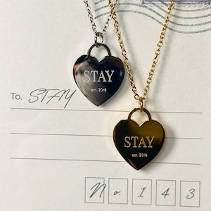 STAY heart tag Necklace | Skz jewellery Stray Kids merch Felix Han Hyunjin Bangchan Changbin I.N Seungmin Leeknow Skzoo Stay Kpop merch
