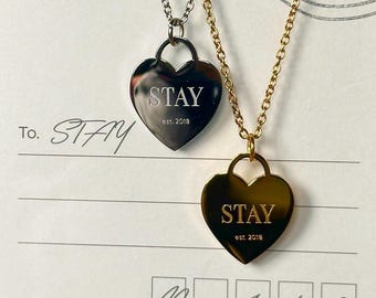 STAY heart tag Necklace | Skz jewellery Stray Kids merch Felix Han Hyunjin Bangchan Changbin I.N Seungmin Leeknow Skzoo Stay Kpop merch