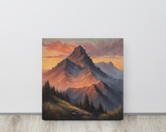 Mountain Peak at Sunset - Thin Canvas Print