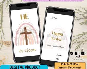 Personalised Easter He is Risen cross e-card Digital Card Animated Musical