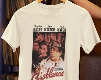 Casablanca T-Shirt – Michael Curtiz Film Tee – Classic Romantic Drama – 40s Cult Movie Shirt – Retro Cinema Gift – Cinema Lover Top