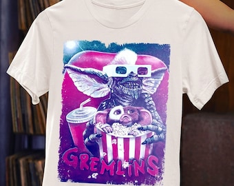 Gremlins Movie T-Shirt – Gizmo & Mogwai, 80s Horror-Comedy Christmas Film