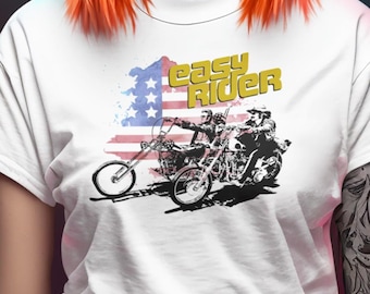 Easy Rider Movie T-Shirt, Vintage Biker Chopper Motorcycle Graphic Tee