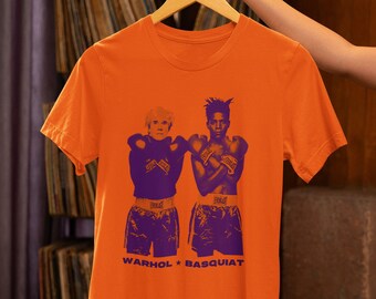 Camiseta de Andy Warhol Jean-Michel Basquiat • Camiseta de arte pop • Arte callejero • Iconos del arte urbano • Camiseta artística