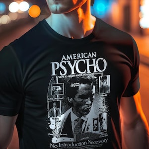 American Psycho T-Shirt – Mary Harron Cult Film – 2000s Thriller Movie Shirt – Patrick Bateman Classic – Retro Cinema Gift