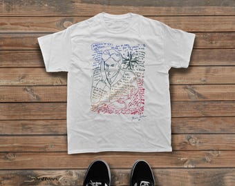 Jean Cocteau Tee | Self-Portrait Handwritten Letter Dark Academia Art Shirt