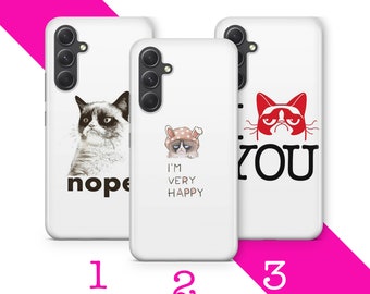 Grumpy Cat 2 Telefoon Case Cover Voor Samsung A14 A15 A16 A17 A25 A26 A33 A34 A35 A36 A53 A54 A55 A56 A72 A73 + Meer modellen Betekenen Sad Evil Kitten