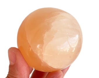 Peach Selenite Sphere 6cm from Morocco