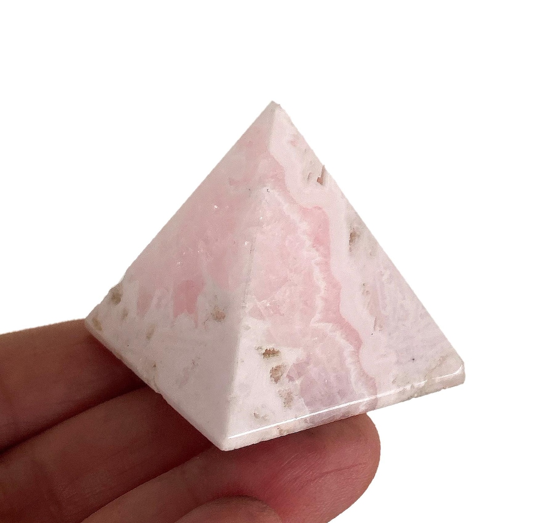 Triangular Pyramid Calcite Mangano Calcite Pyramid - Polished Pink Healing Crystal,peru - Etsy