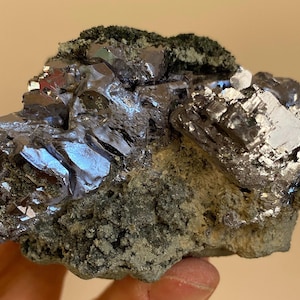 Amazing Mirror,Sceletal Galena with Sphalerite,Calcite and Chlorite from Rhodope Mountains,Bulgaria