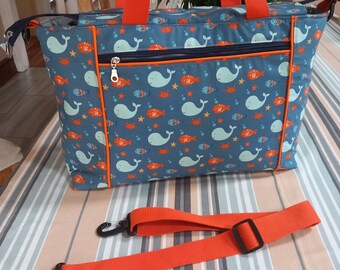 Baby Change Bag  Blue Whales