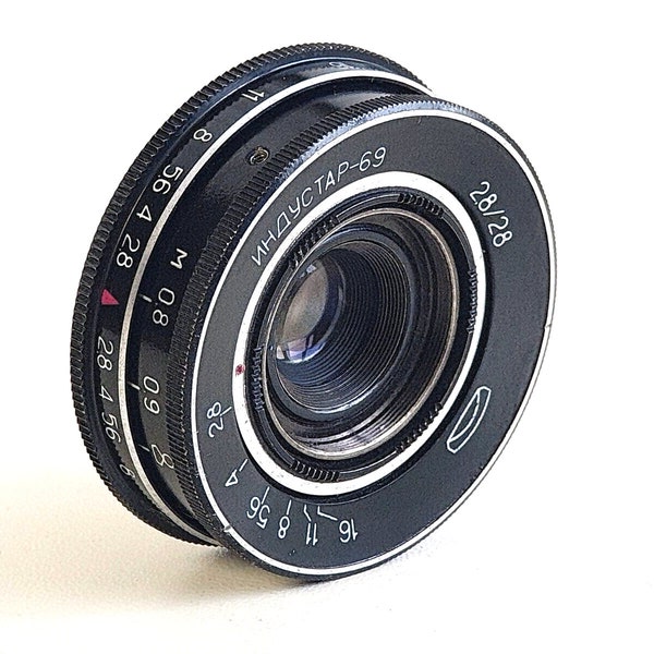 Industar-69 28mm F/2.8 USSR Wide Angle Pancake Lens for Chaika M39. SERVICED!