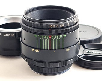 HELIOS 44-2 58mm f2.0 + Canon EFマウント用 Helios 44-2 58mm Russian Lens for M42 Mount cameras : Amazon.in