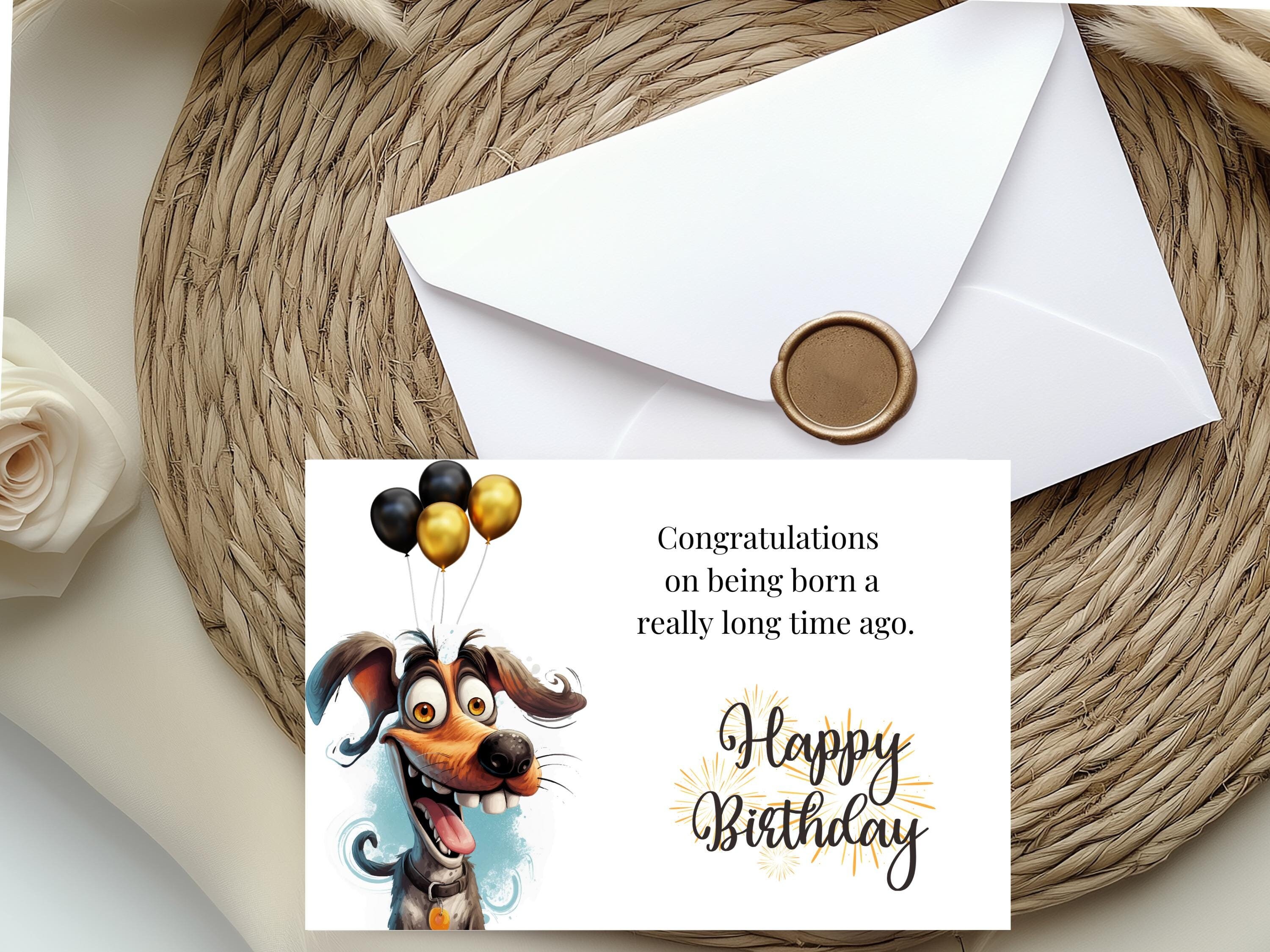 Funny Dog Birthday Card | Digital Download With Humorous Greeting ...