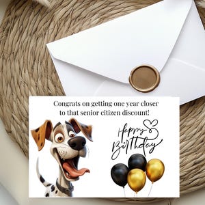 Funny Dog Birthday Greeting | Printable Card for Pet Lovers | Humorous Digital Download for Friends and Family | Instant Access eco-friendly